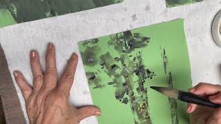 Tree Composition on SemiSized Colored Xuan Chinese Brush Painting for Beginners [upl. by Thurmann]