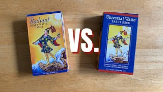 Universal Waite Tarot vs Radiant RiderWaite Tarot [upl. by Llenehs497]