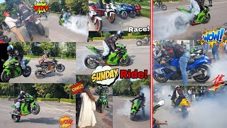 Sportsbike ki Entry Hayabusa Ninja Zx10R Z900 Honda CBR650 BWM S1000RR  BEST MOVEMENT Burnout [upl. by Deeas]