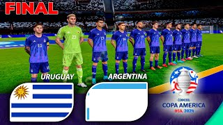 Uruguay vs Argentina  Final  Copa America 2024  Full Match All Goals  PES PC Gameplay [upl. by Ahsekat190]