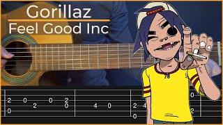 Gorillaz  Feel Good Simple Guitar Tab [upl. by Atauqal]