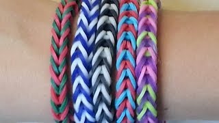 RAINBOW LOOM FISHTAIL BRACELET BY HAND  EASY [upl. by Rennob978]