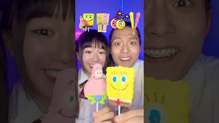 Pink VS Yellow Food SpongeBob Food Challenge ASMR🥵 asmr mukbang [upl. by Drofdarb]