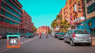 Marrakech 4K  Driving Downtown  Morning Drive  Relaxation  streetma [upl. by Anitsej]