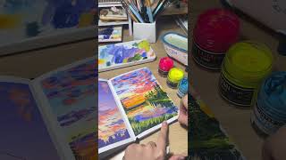 Gouache painting landscape painting gouache paintingtechniques [upl. by Latea649]