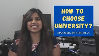 How to choose university for studying Robotics Masters in USA  Kajal Gada [upl. by Leahcam175]