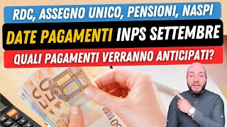 📣 PAGAMENTI INPS SETTEMBRE tutte le date delle ricariche per ogni categoria [upl. by Earas725]