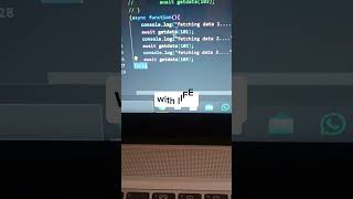 asyncawait function without and with IIFE ⚠️coder coding webdevelopment html css javascript [upl. by Meryl]