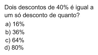 Como Calcular Porcentagem de dois Descontos [upl. by Doughty]