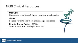 NCBI Clinical Database Overview [upl. by Massingill]