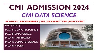 CMI Admission 2024  CMI Data Science Entrance Exam 2024 [upl. by Eolc]