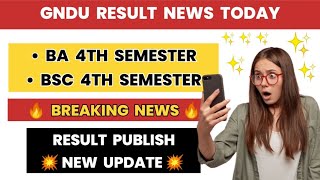 Gndu BA 4th Semester  BSC 4th Semester Result 2024 😱 Latest Update 💥 Gndu Result News Today [upl. by Ynettirb5]