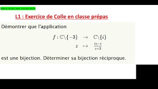 L 1 bijection réciproque  exercice corrigé [upl. by Aridatha]