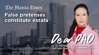 Dear PAO False pretenses constitute estafa [upl. by Eicarg]