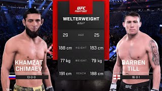 Khamzat Chimaev 🆚 Darren Till   Simulation on PS5🥊UFC 5 [upl. by Riess]