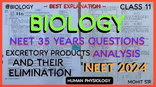 Pyqs on Excretory Product and Their Elimination l class 11 biology l neet2024 [upl. by Aehtela]