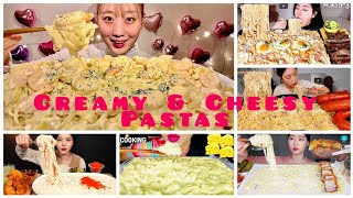 Asmr Eating Creamy and Cheesy  Pastas Eating Compilation  Carbonara Pasta  Mac n Cheeseeating [upl. by Zeralda881]