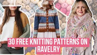 30 FREE Knitting patterns on Ravelry knittingpattern [upl. by Analem]