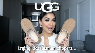 I Bought KIDS Ugg Tasman Slippers  Adult Review amp Size Comparison [upl. by Enelloc]