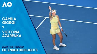 Camila Giorgi v Victoria Azarenka Extended Highlights  Australian Open 2024 First Round [upl. by Teryn532]