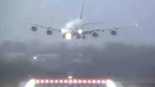 Most Dramatic Ever A380 GoAround at Birmingham Airport Storm Gerrit [upl. by Htebzil970]