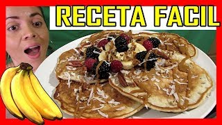 😍 PANCAKES de PLATANO 🍌 RECETA FACIL 💖 [upl. by Leciram304]