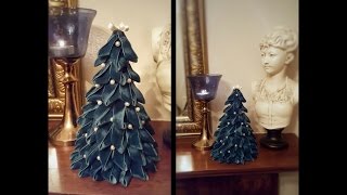 How to make a small Christmas tree with ribbon DIY Christmas tree [upl. by Aitsirhc204]