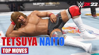 TETSUYA NAITO TOP MOVES  WWE 2K22 [upl. by Enyrat178]