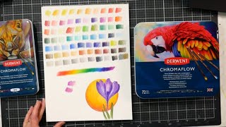 New Derwent Chromaflow 72 Colored Pencil Set UpdateReview [upl. by Hanad475]