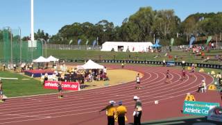 400M U20M Joshua Robinson 4664 Australian Junior Championships 2014 MVI 4329 [upl. by Nemsaj]