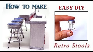 How to make miniature retro stools DIY doll house stools [upl. by Eerazed745]