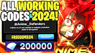 NEW ALL WORKING CODES FOR ANIME DEFENDERS IN 2024 ROBLOX ANIME DEFENDERS CODES [upl. by Lednik200]