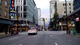 Downtown Vancouver Canada Driving in City Centre Morning Drive Over 1 Hour [upl. by Molahs]