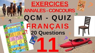 QCM QUIZ Français  N°11  20 questions dannales de Concours de la fonction publique Audio [upl. by Ruperto203]