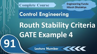 4 Routh Stability Criterion Steps Process and GATE Example in Control Systems [upl. by Erna]