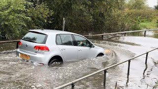 BRAINLESS DRIVERS  FLOODED Vehicles in ESSEX [upl. by Ynattib798]