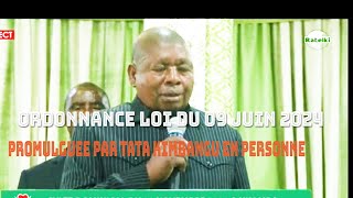 ORDONNANCE LOI DU 19 JUIN 2024 PROMULGUEE PAR TATA KIMBANGU EN PERSONNE [upl. by Llebanna]