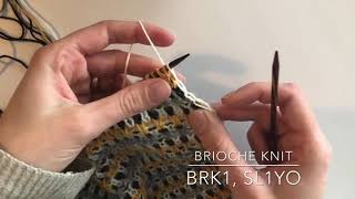 Brioche knit brk1 sl1yo [upl. by Yeslek106]