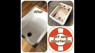 DIY KITCHEN SINK RESURFACING Full Video [upl. by Bazar293]