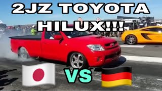 2JZ Toyota Hilux  Burnouts Modified cars Street Race [upl. by Kraska964]