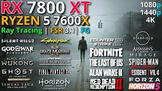 RX 7800 XT  RYZEN 5 7600X  Test in 20 New Games  1080p  1440p amp 4K  Ray Tracing  FSR 3  FG [upl. by Maegan735]