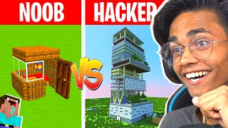 Minecraft NOOB vs HACKER  I CHEATED in a Build Challenge 😂 [upl. by Adlaremse249]