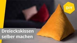 DIY Kissen aus Samt nähen in Dreiecksform  Roombeez – powered by OTTO [upl. by Barbette]