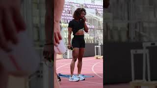 🇯🇲ShellyAnn FraserPryce ready for the Diamond League shorts [upl. by Trella202]