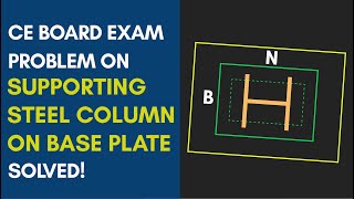 SOLVED CE BOARD EXAM PROBLEM ON FOOTING SUPPORTING STEEL COLUMN ON BASE PLATE [upl. by Mesics]