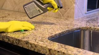 Cleaning Natural Stone Tile and Counter Tops with Aqua Mix [upl. by Yrogerg]