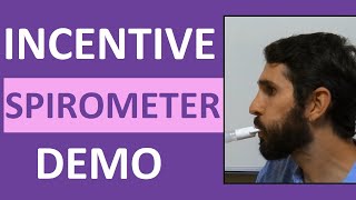 Incentive Spirometry Spirometer Demonstration Instruction  Incentive Spirometer Procedure [upl. by Rinee]