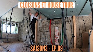 S3E09 RENOVATION GRANGE JE POSE LA PREMIERE CLOISON CEST FAUX ET PETIT HOUSE TOUR [upl. by Anual]