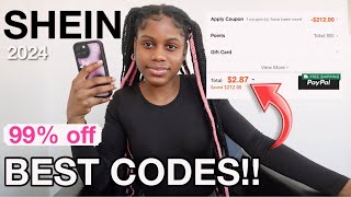 The BEST SHEIN COUPON CODE 2024  new updated active SHEIN discount code [upl. by Gnilhsa]