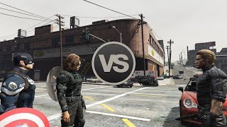 Captain America amp Winter Soldier VS Albert Wesker  Epic Battle GTA 5 [upl. by Phox]